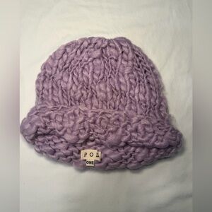 Lavender Knit Hat Boho Beanie Toboggan Trendy Winter Retro Crochet 90’s Chic